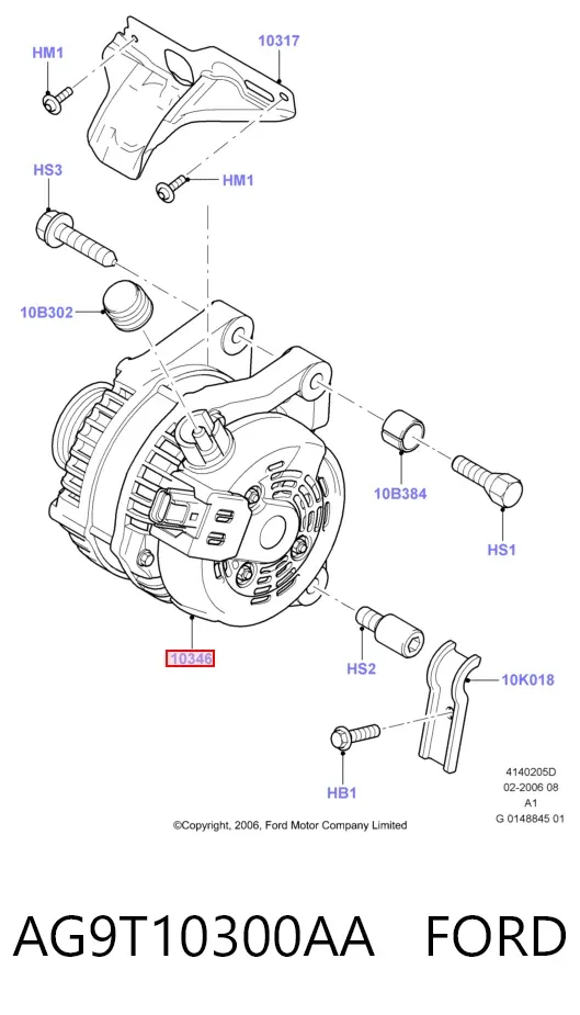 Генератор AG9T10300AA Ford