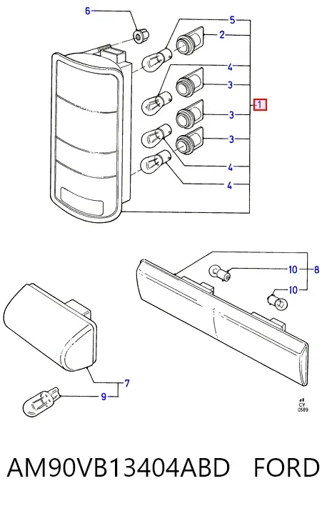 Задня права фара AM90VB13404ABD Ford