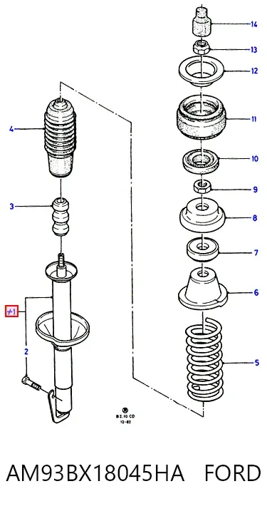 Амортизатор передній AM93BX18045HA Ford