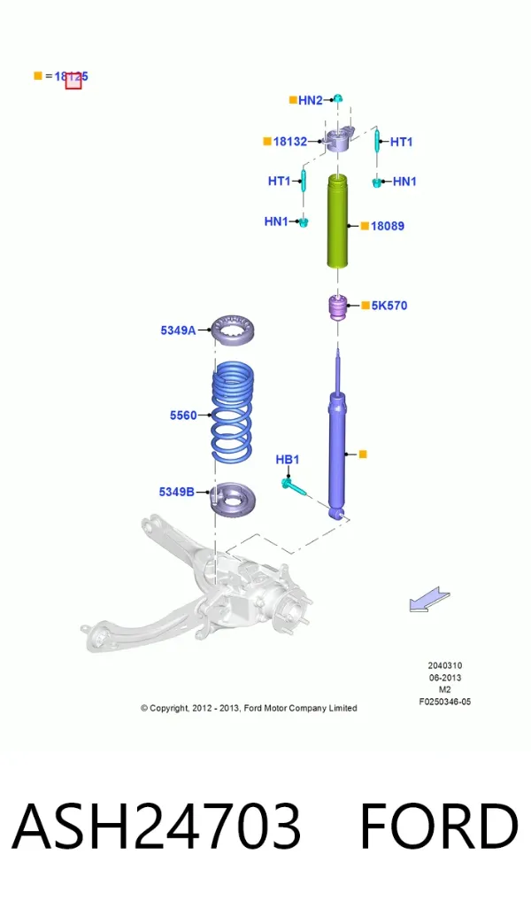 Амортизатор задній ASH24703 Ford