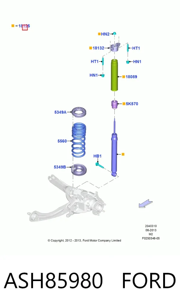 Амортизатор задній ASH85980 Ford