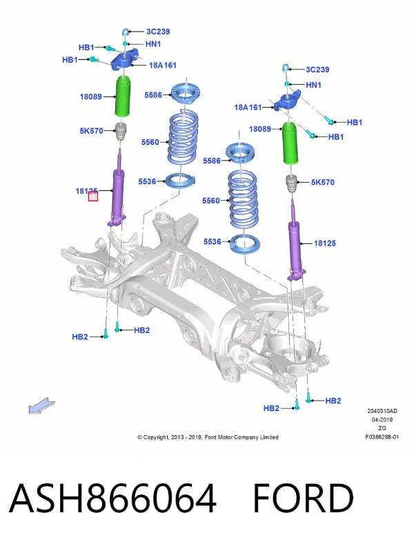 Амортизатор задній ASH866064 Ford