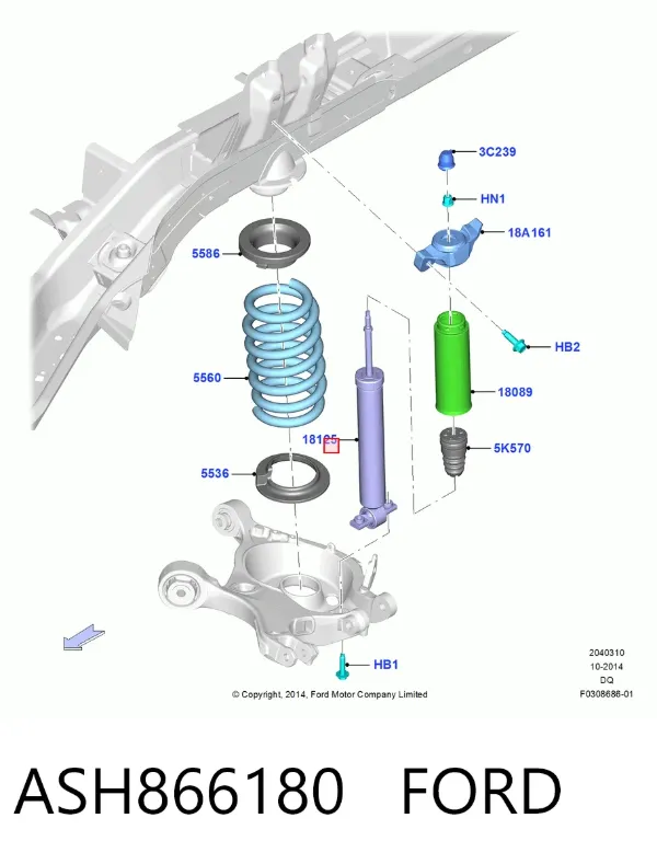 Амортизатор задній ASH866180 Ford