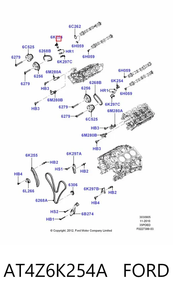 Натягувач ланцюга ГРМ AT4Z6K254A Ford
