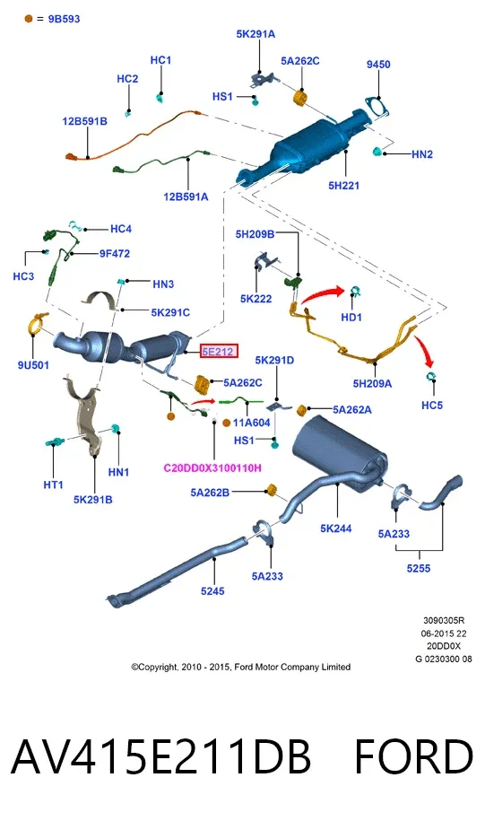 Каталізатор AV415E211DB Ford
