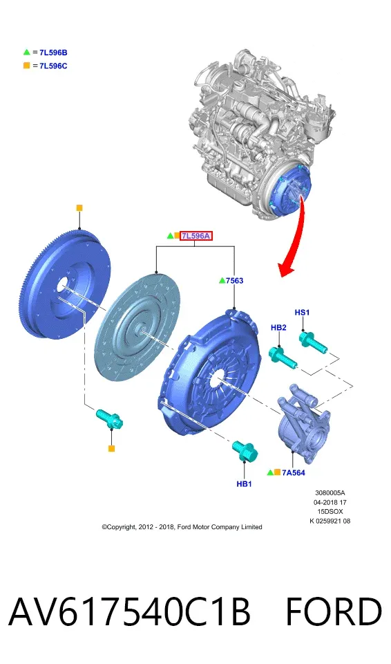 Зчеплення AV617540C1B Ford
