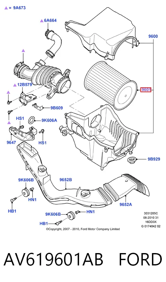 Повітряний фільтр AV619601AB Ford