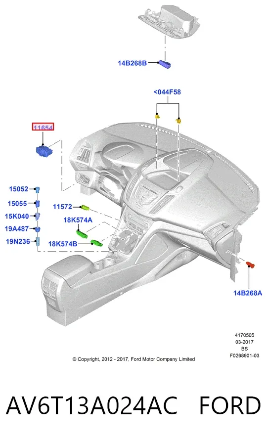 Перемикач світла фар, на "торпеді" AV6T13A024AC Ford
