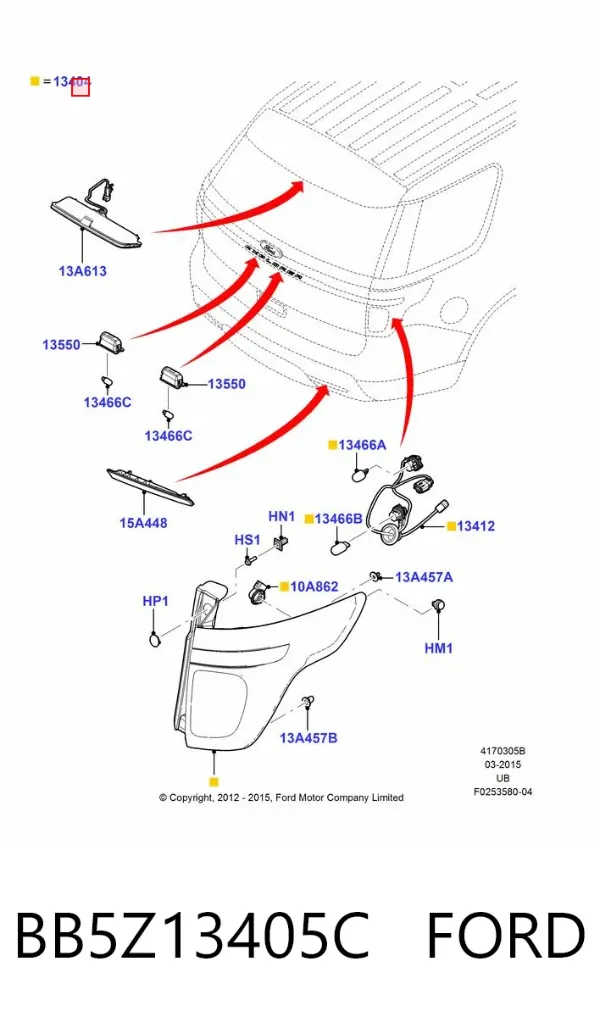 Лівий стоп BB5Z13405C Ford