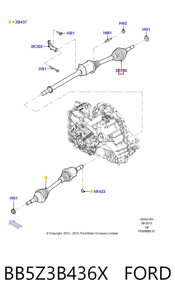 Піввісь права BB5Z3B436X Ford