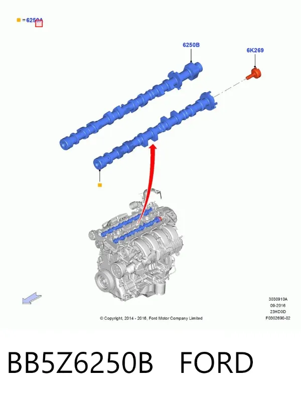 Розподільний вал впускний BB5Z6250B Ford