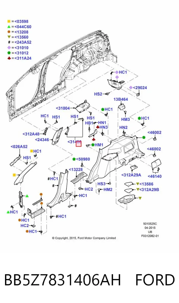  BB5Z7831406AH Ford