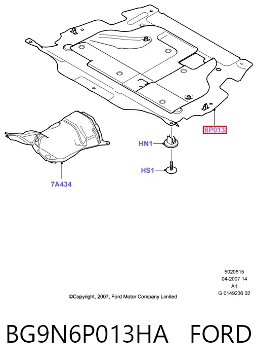 Захист двигуна BG9N6P013HA Ford
