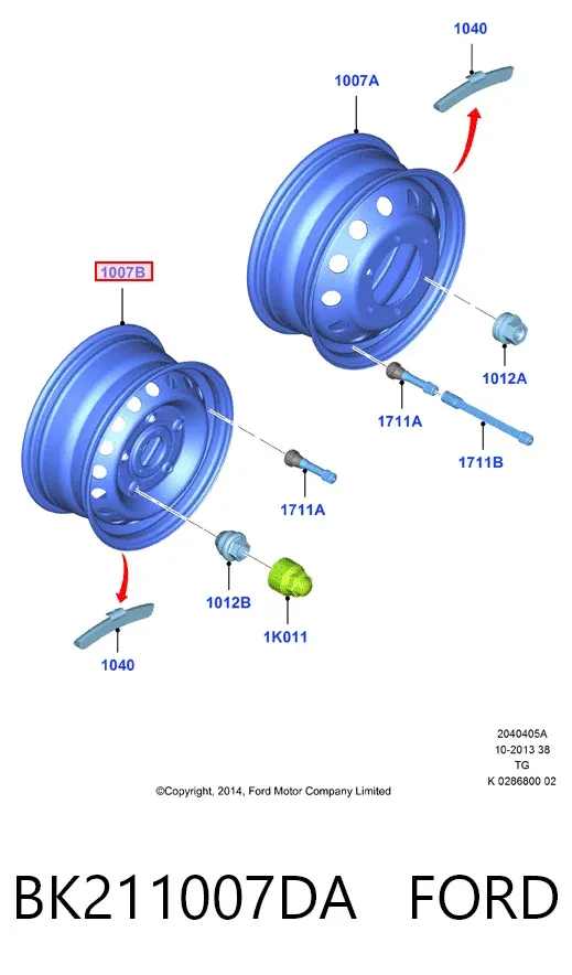 Докатка, аварійне запасне колесо BK211007DA Ford