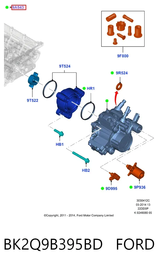 Паливний насос високого тиску BK2Q9B395BD Ford