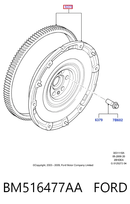 Маховик BM516477AA Ford