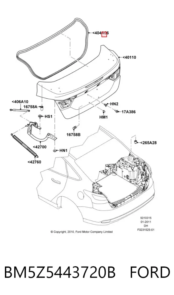 Ущільнювач кришки багажника BM5Z5443720B Ford
