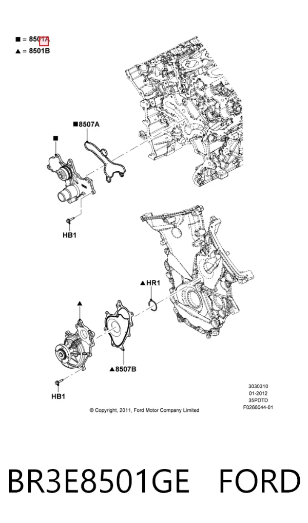 Помпа BR3E8501GE Ford