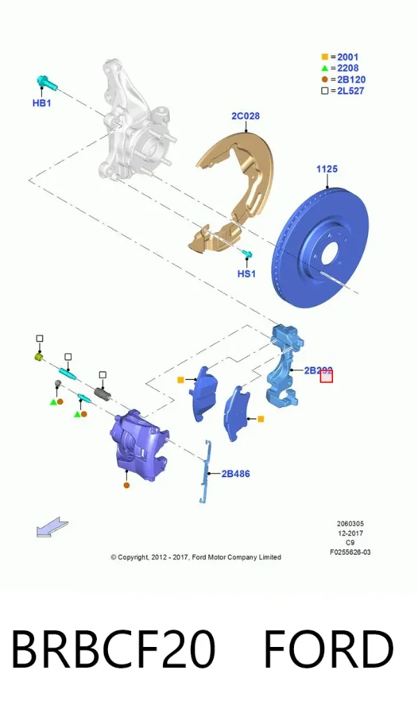 Скоба супорту переднього BRBCF20 Ford
