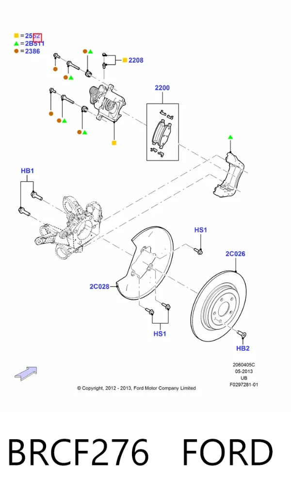 Супорт задній правий BRCF276 Ford