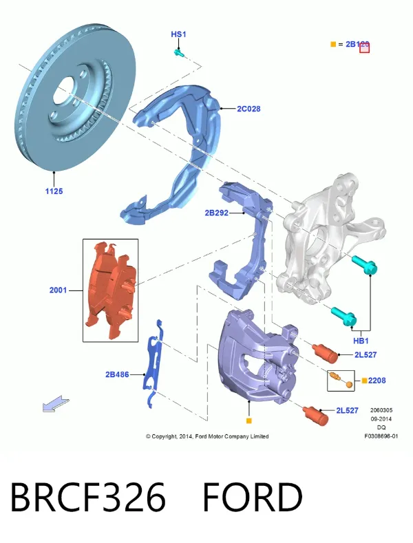 Супорт гальмівний передній правий BRCF326 Ford