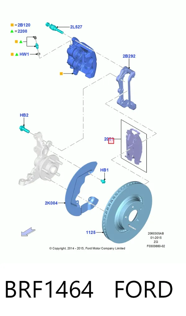 Передні тормозні колодки BRF1464 Ford