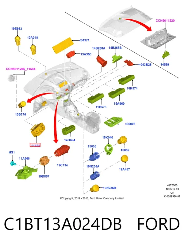 Перемикач світла фар, на "торпеді" C1BT13A024DB Ford