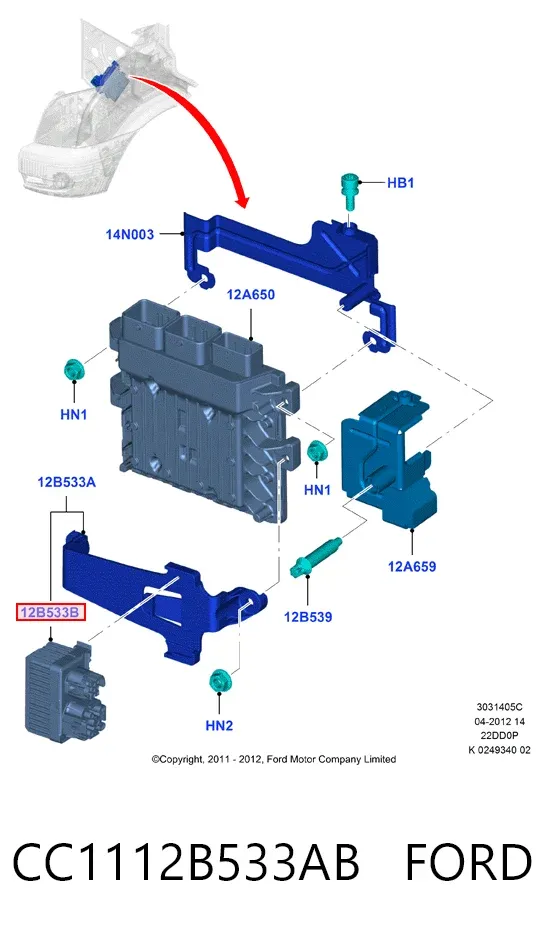 Реле свічок накалу CC1112B533AB Ford