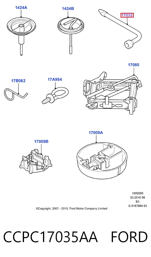 Ключ балонний CCPC17035AA Ford