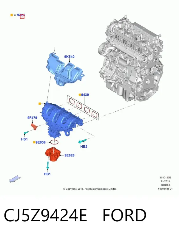 Впускний колектор CJ5Z9424E Ford