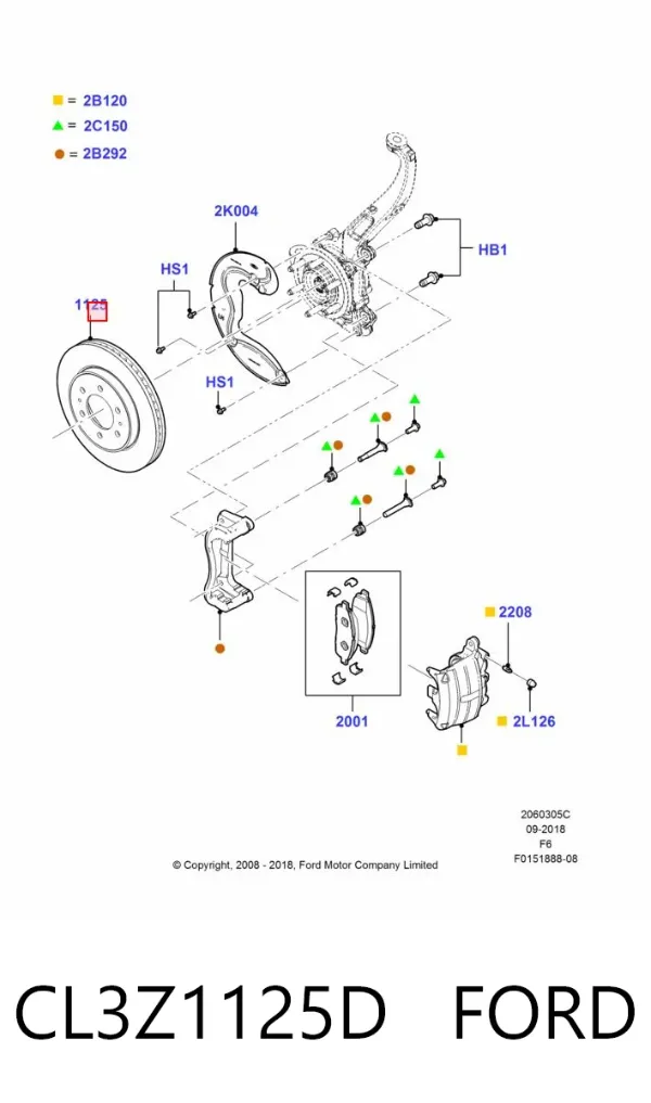 Гальмівні диски передні CL3Z1125D Ford