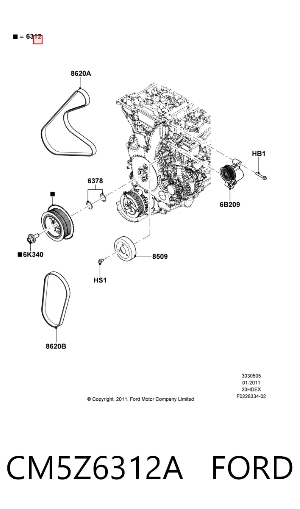 Шків колінвала CM5Z6312A Ford