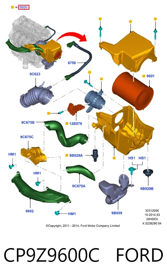 Корпус фільтра CP9Z9600C Ford