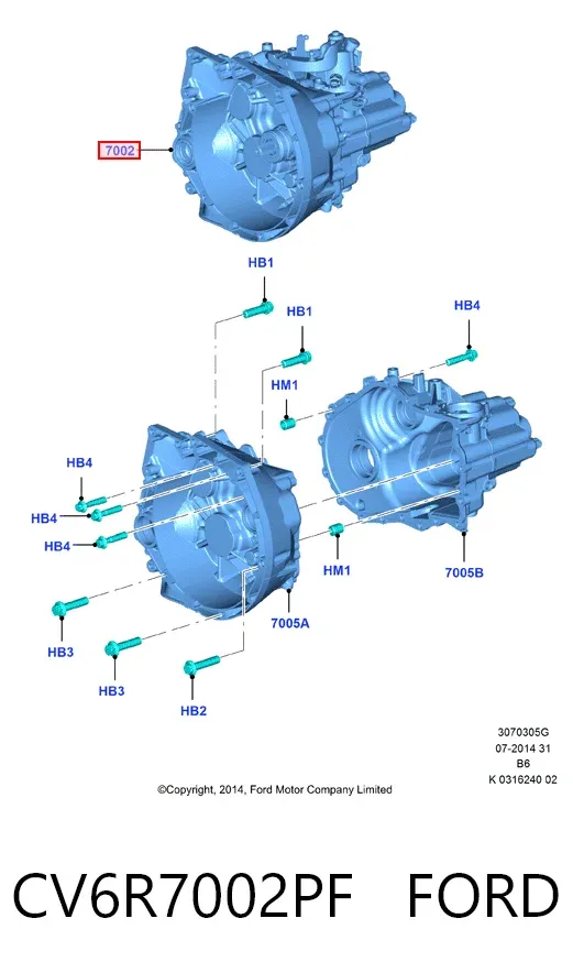 Коробка передач CV6R7002PF Ford