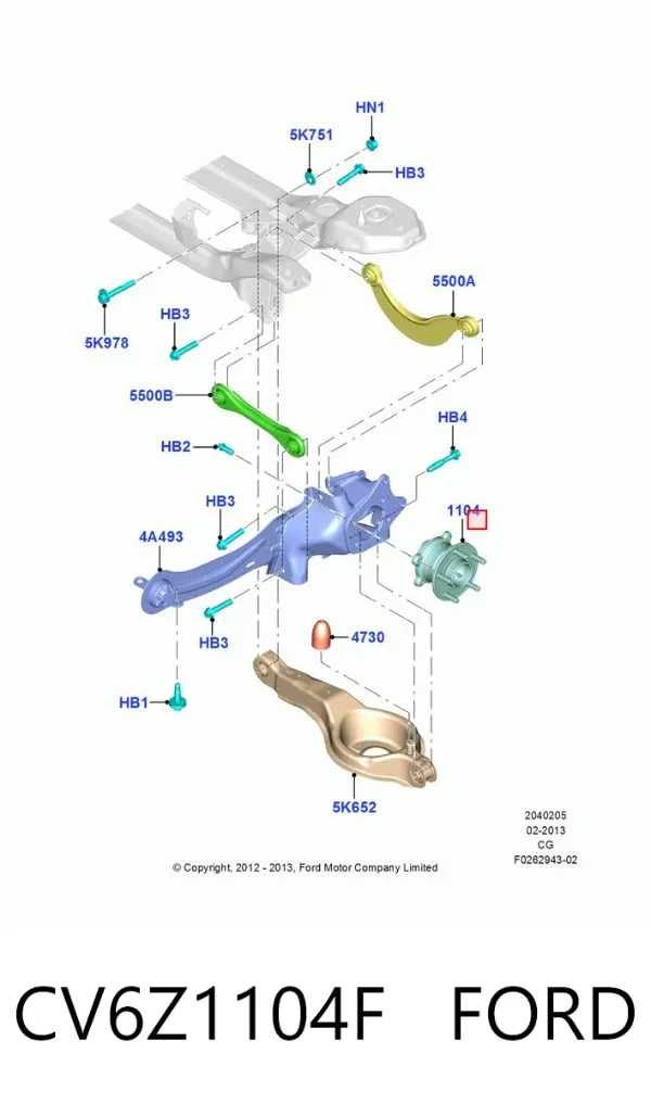 Задня маточина CV6Z1104F Ford