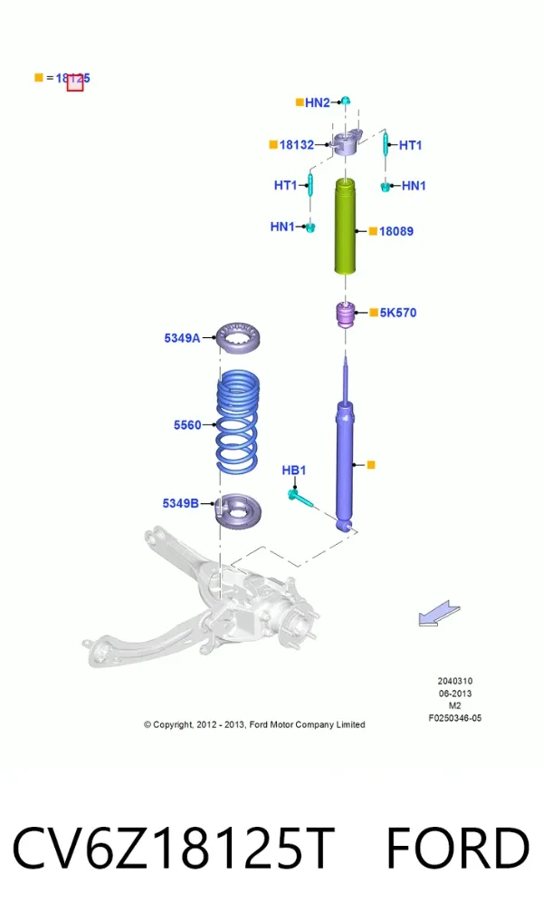 Амортизатор задній CV6Z18125T Ford