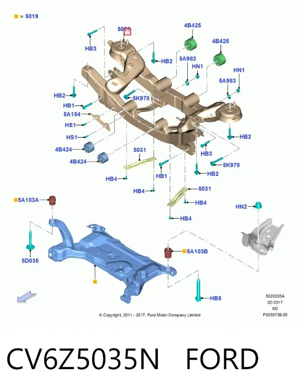Балка задня CV6Z5035N Ford