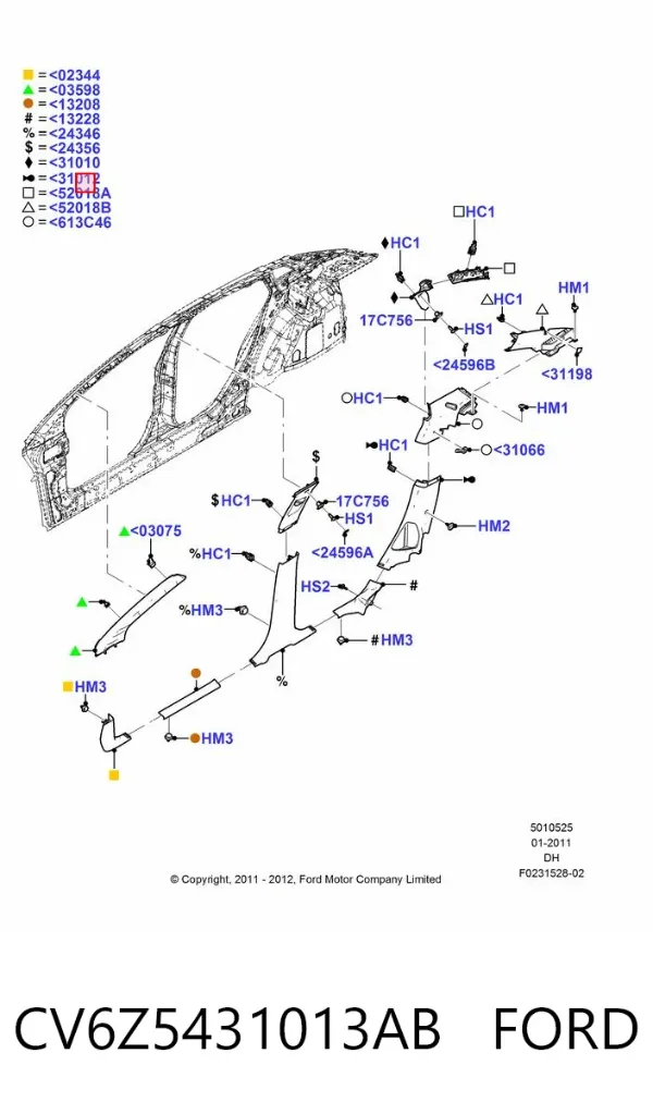  CV6Z5431013AB Ford
