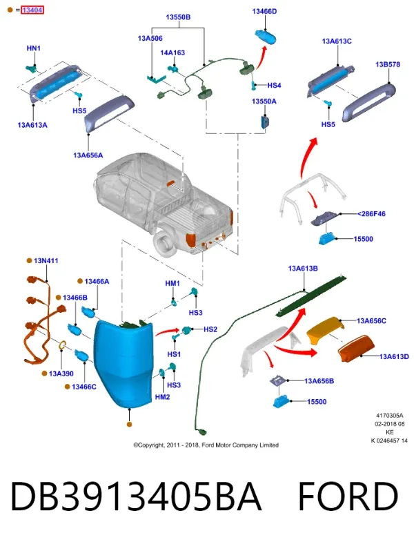 Лівий стоп DB3913405BA Ford
