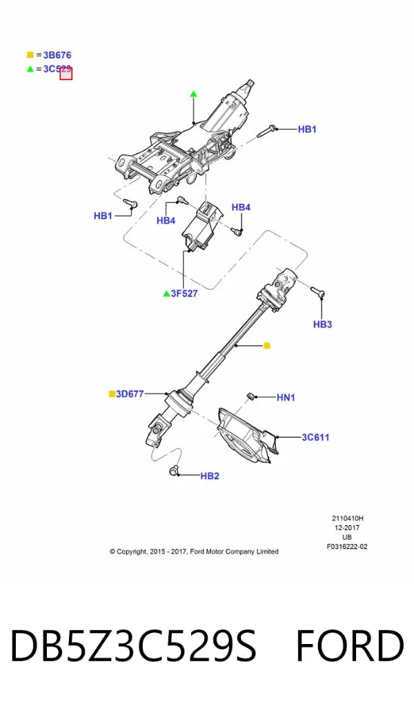 Рульова колонка DB5Z3C529S Ford