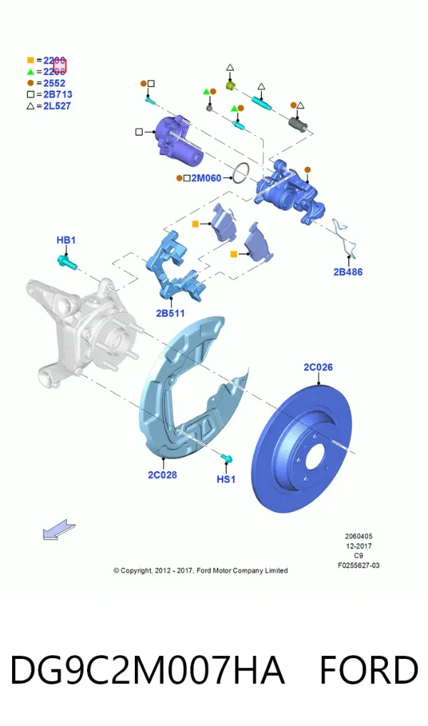 Задні гальмівні колодки DG9C2M007HA Ford