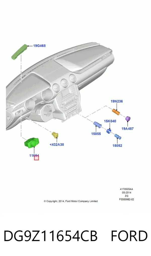 Перемикач світла фар, на "торпеді" DG9Z11654CB Ford
