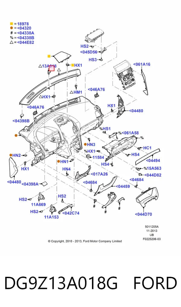 Датчик освітлення салону DG9Z13A018G Ford