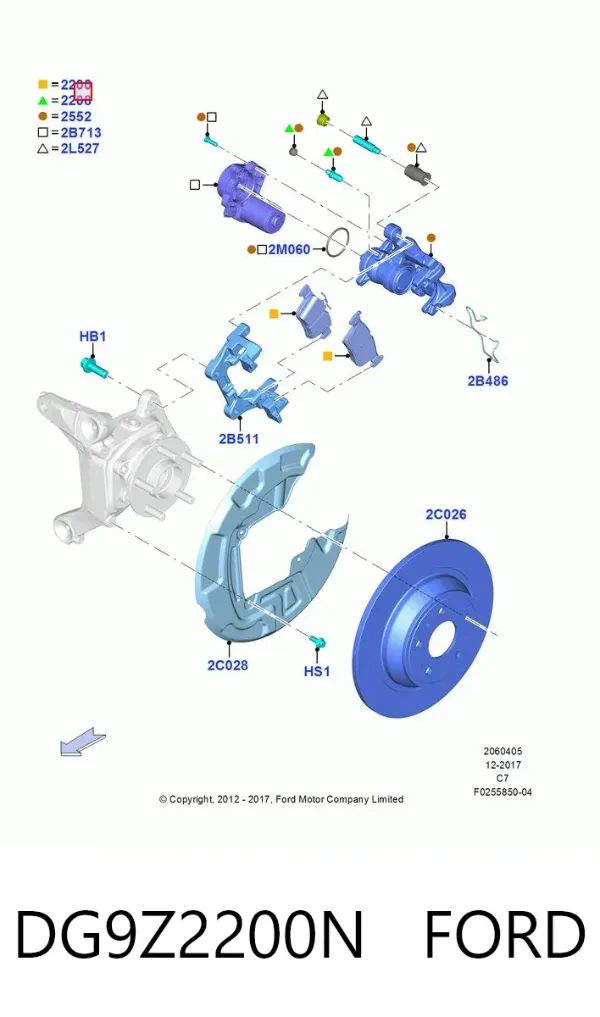 Задні гальмівні колодки DG9Z2200N Ford
