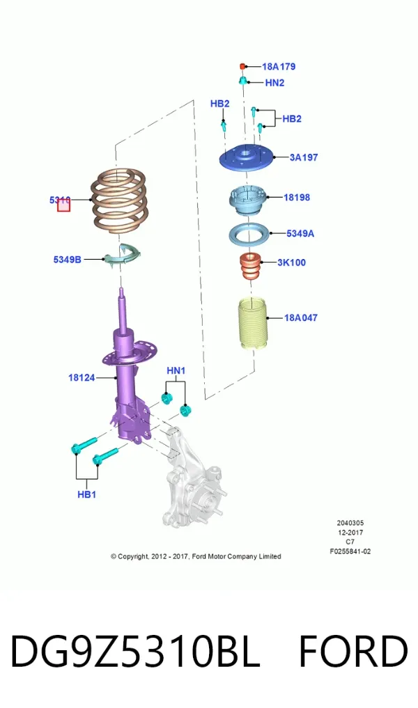 Пружина передня DG9Z5310BL Ford