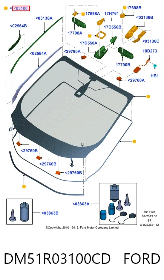 Лобове скло DM51R03100CD Ford