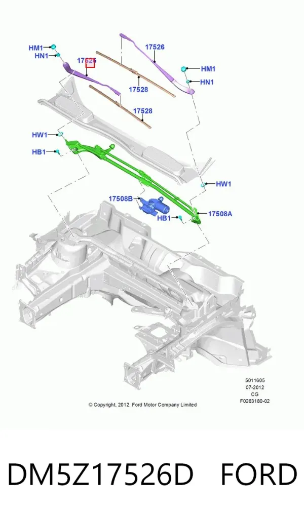 Важіль склоочисника DM5Z17526D Ford