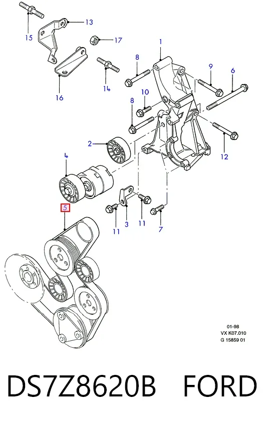 Ремінь генератора DS7Z8620B Ford