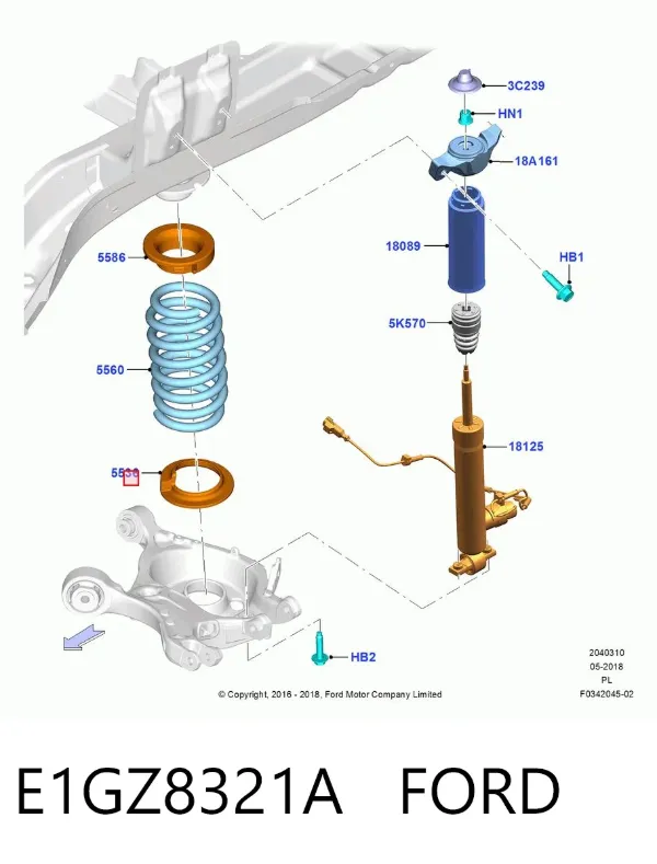 Проставка (гумове кільце) пружини задньої, нижня E1GZ8321A Ford