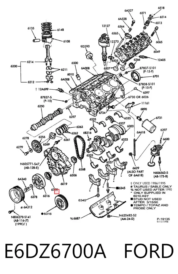 Сальник коленвалу E6DZ6700A Ford